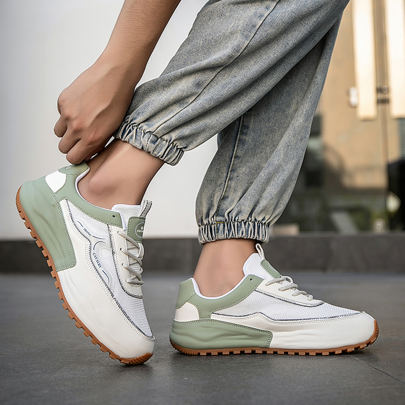 MEN'S LEATHER COMFORTABLE THICK SOLE SLIP-ON CASUAL SPORTS SHOES