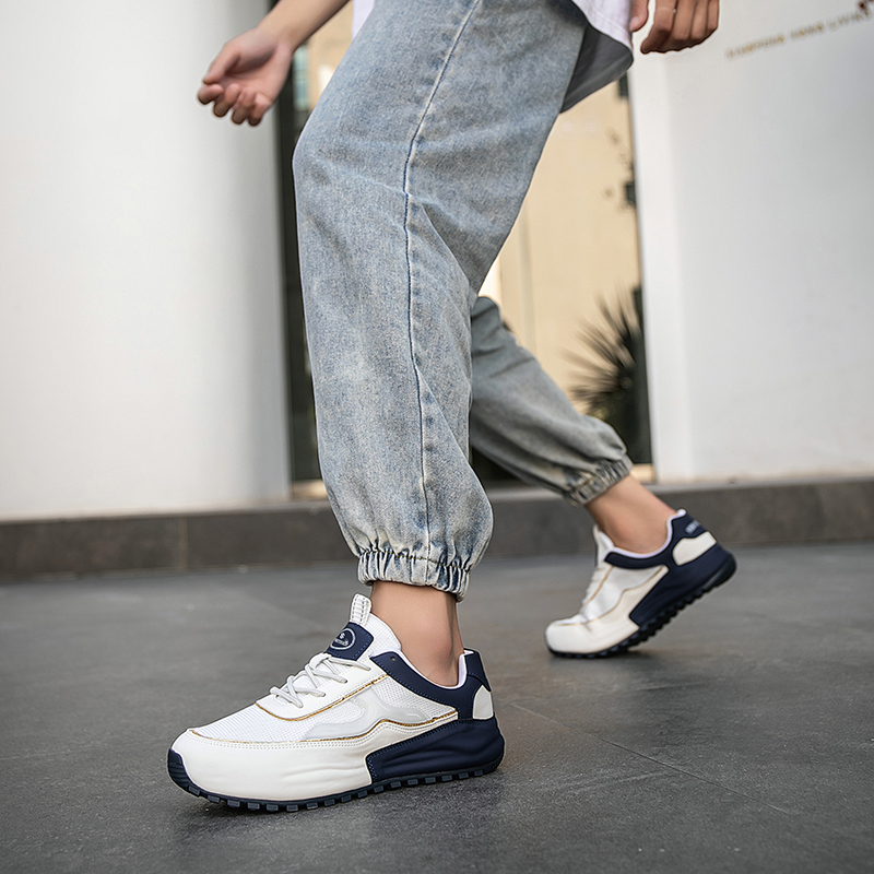 MEN'S LEATHER COMFORTABLE THICK SOLE SLIP-ON CASUAL SPORTS SHOES