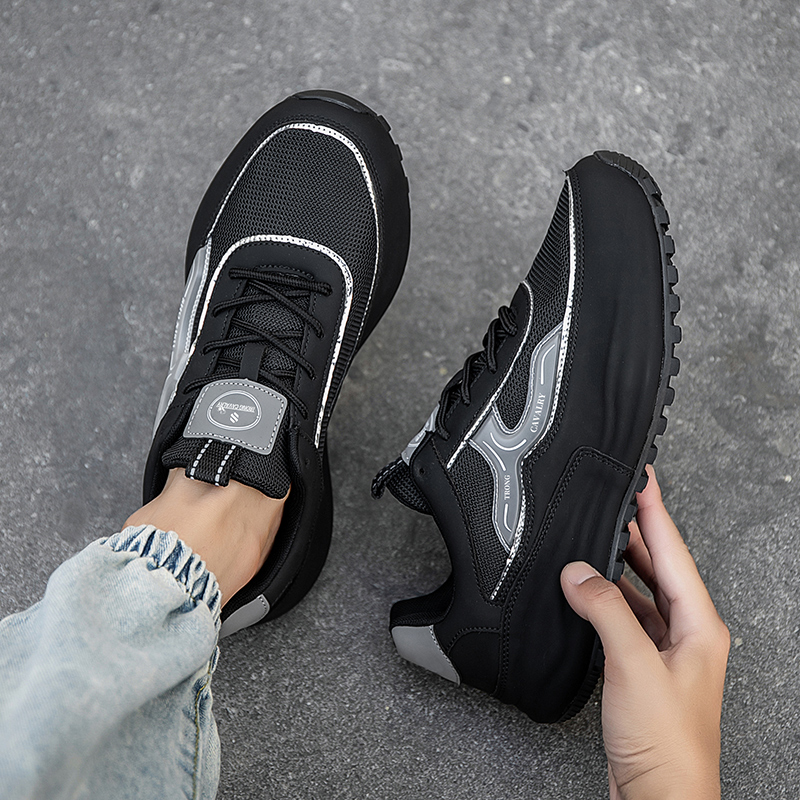 MEN'S LEATHER COMFORTABLE THICK SOLE SLIP-ON CASUAL SPORTS SHOES