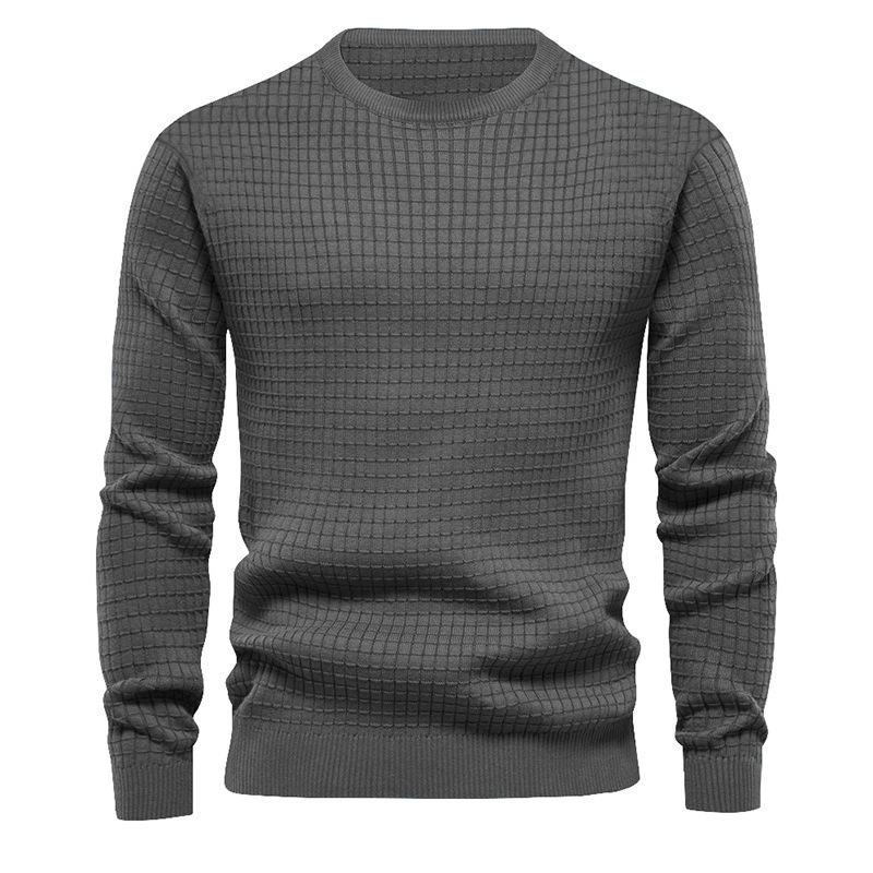 LAST DAY 70% OFF- Men's Knitted Sweaters Thin Small Square Casual Long-Sleeved Tops