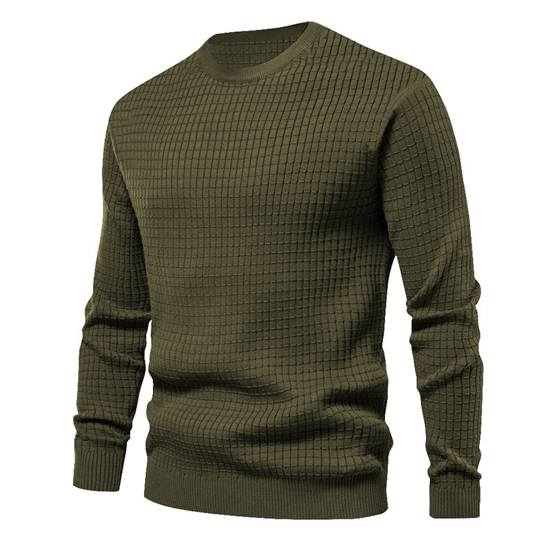 LAST DAY 70% OFF- Men's Knitted Sweaters Thin Small Square Casual Long-Sleeved Tops