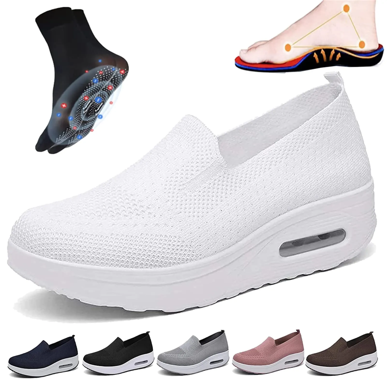 🔥Last Day 60% OFF - Slip-on light air cushion orthopedic Sneakers