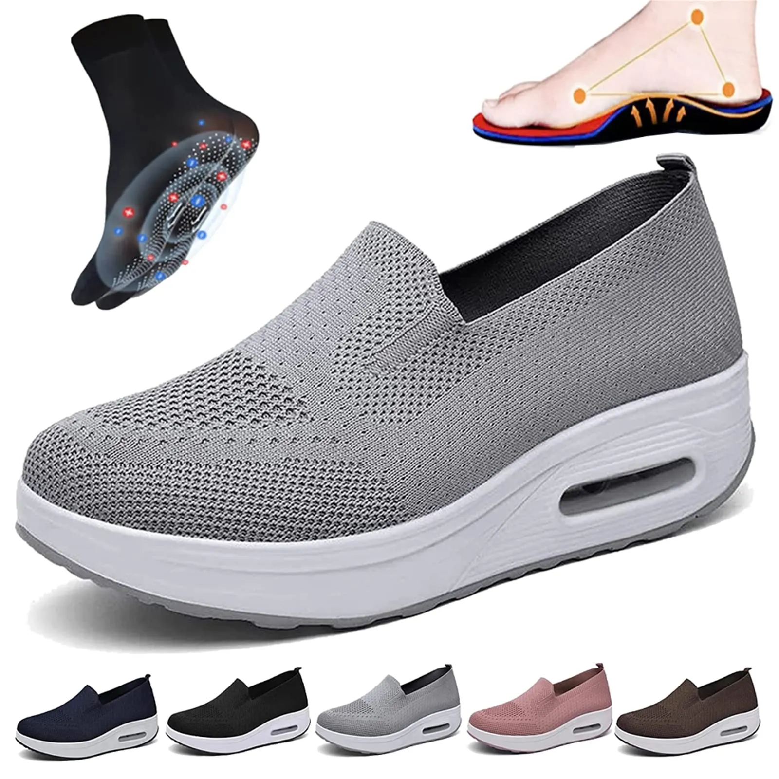 🔥Last Day 60% OFF - Slip-on light air cushion orthopedic Sneakers