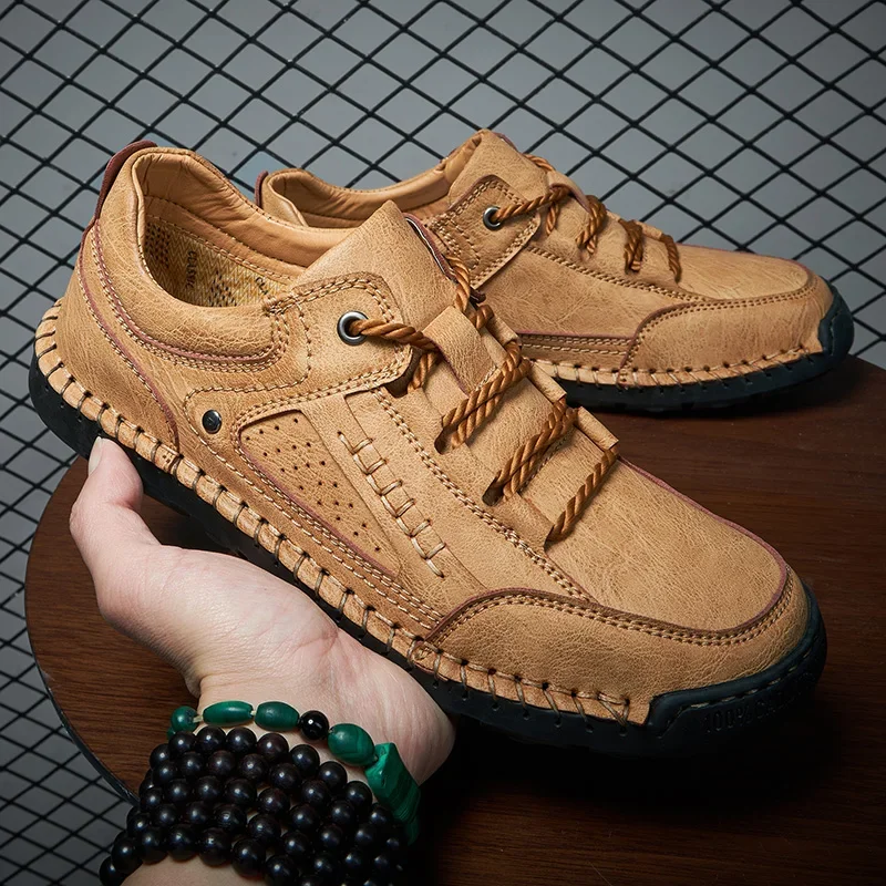 Men's Leather Casual Outdoor Hiking Sneakers