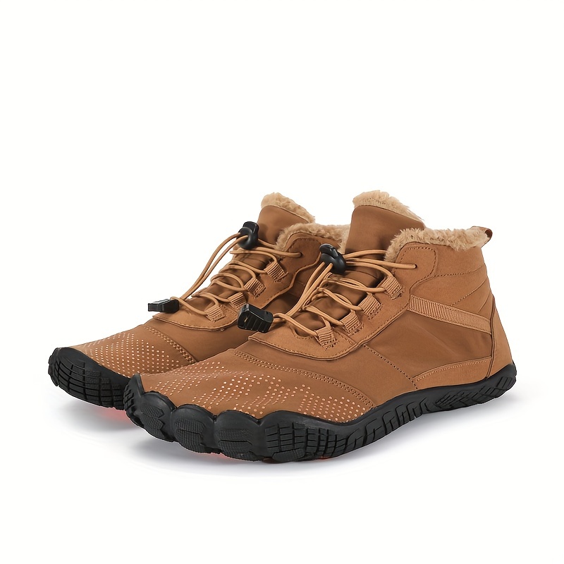 Men's Comfort Winter Warm Fleece Lined Warm Shoes High-Top Lock Buckle Cotton Snow Boots Outdoor Waterproof And Snowproof Non-slip Ankle Boots