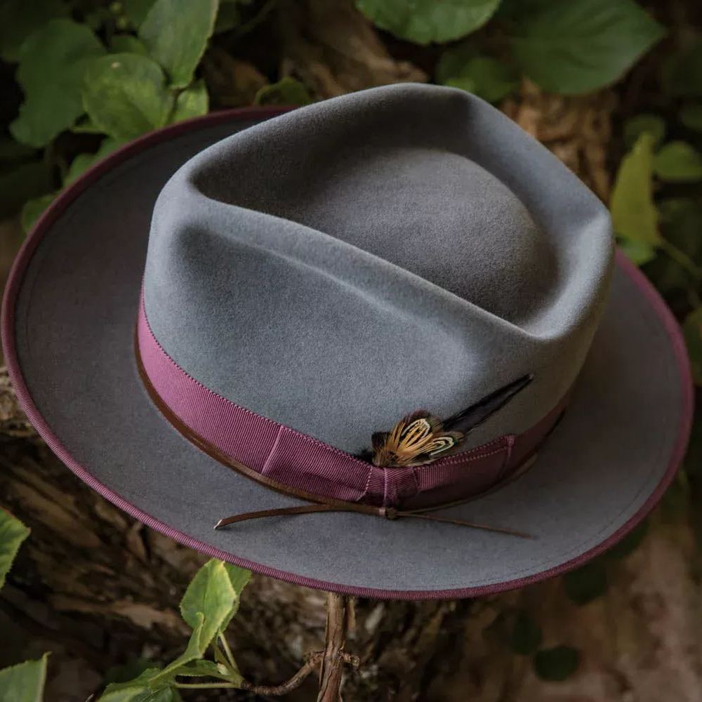Bespoke Handmade Fedora - Special hat band-Black-Red