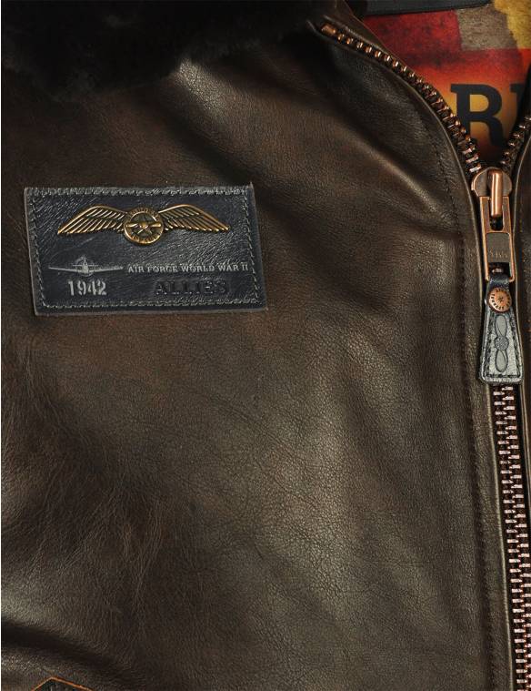 B-15 SPITFIRE FLIGHT LEATHER JACKET[FREE SHIPPING TODAY]