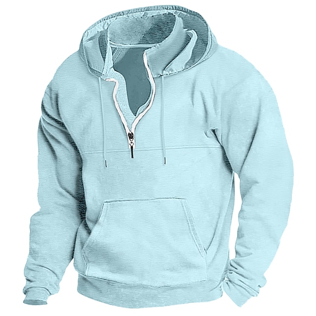 Men's Hoodie Quarter Zip Hoodie Tactical Streetwear Cool Casual Spring &  Fall Clothing