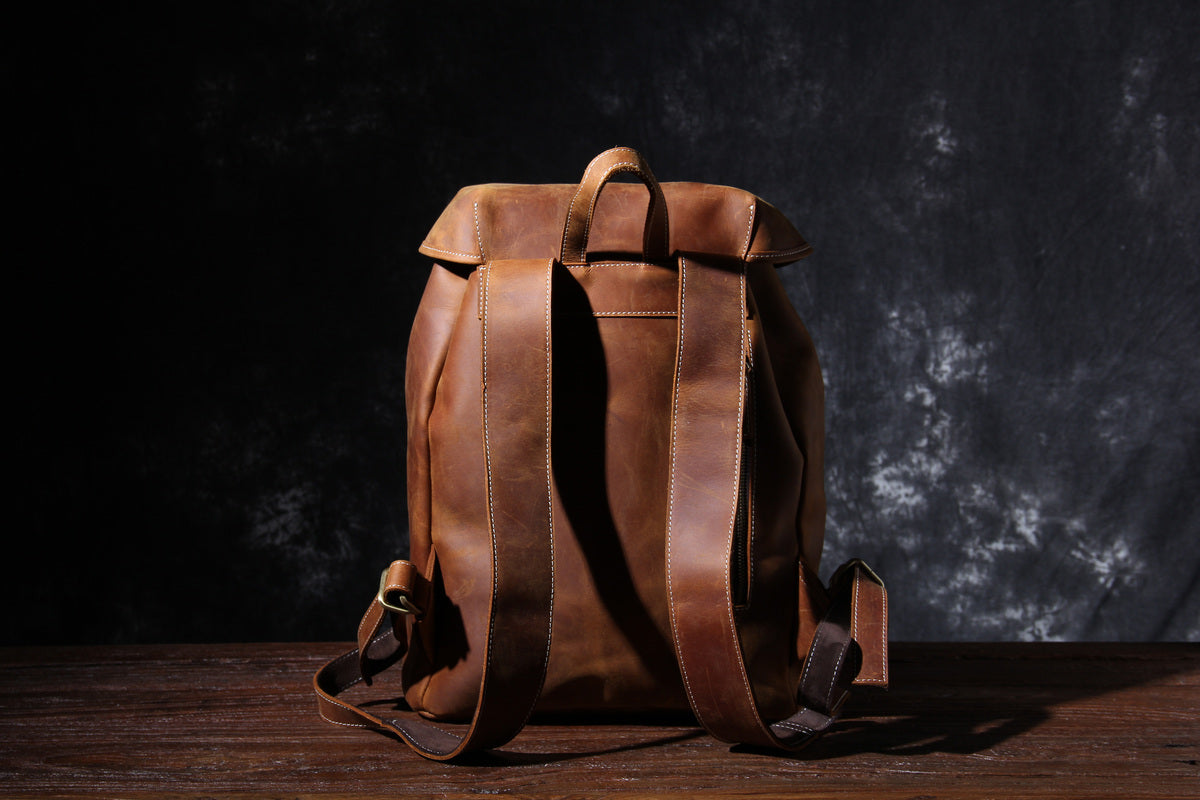 convertible classic leather knapsack mens