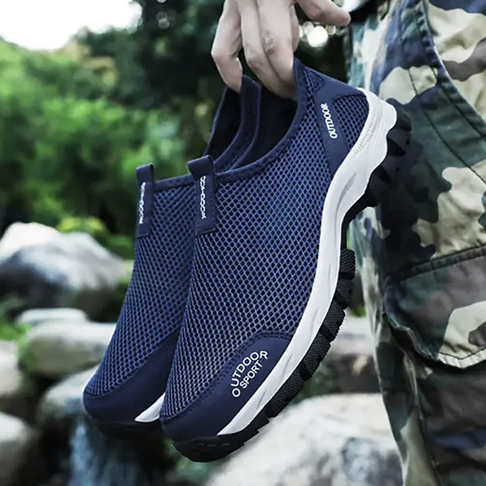 Men's Comfy Summer Hollow Out Breathable Mesh Casual Walking Shoes