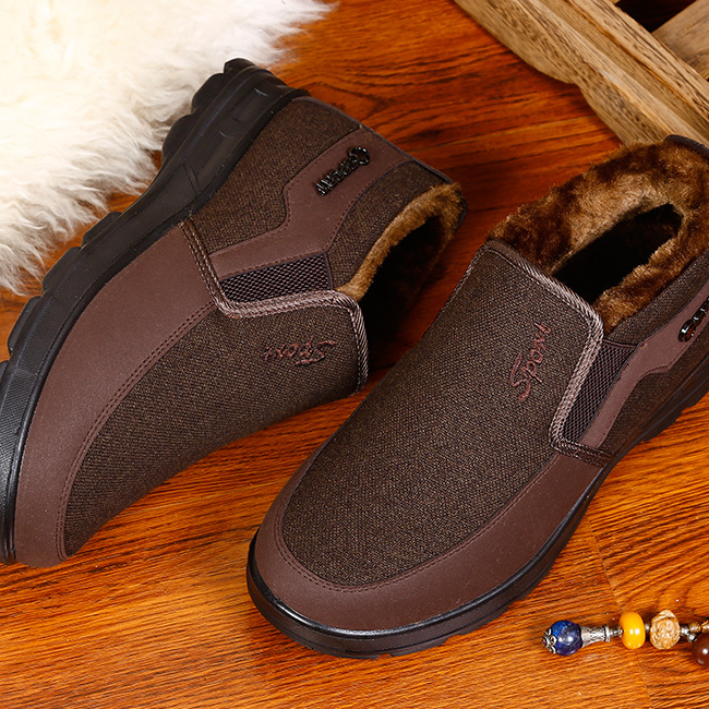 MEN'S COMFORTABLE WOOL PLUSH ORTHOPEDIC SNOWPROOF COTTON SHOES