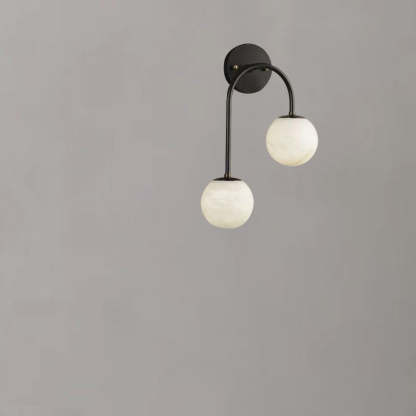 Alabaster Globe Modern Wall Sconce In Bedroom