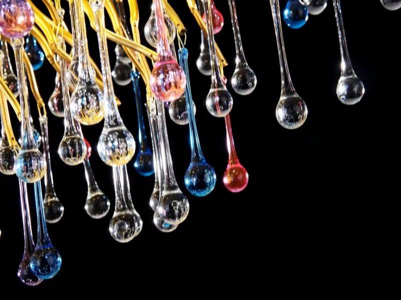Lara Colorful Crystal Dining Branch Chandelier detail view
