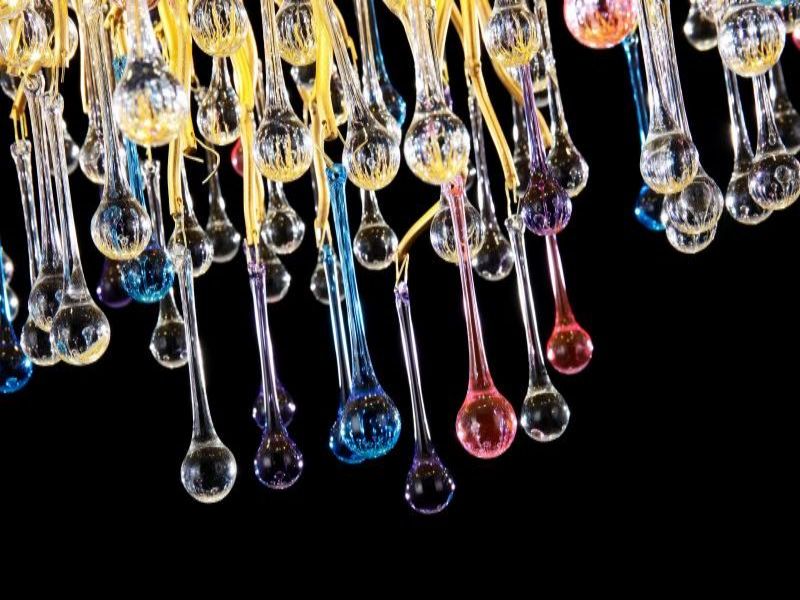 Lara Colorful Crystal Dining Branch Chandelier detail view