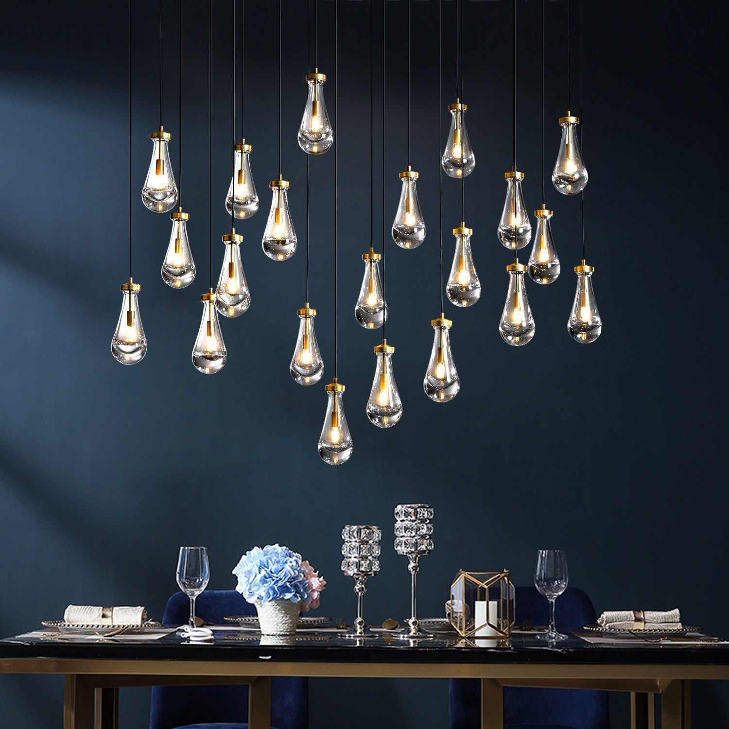 Raindrops Rectangular Chandelier 72" - detail 19