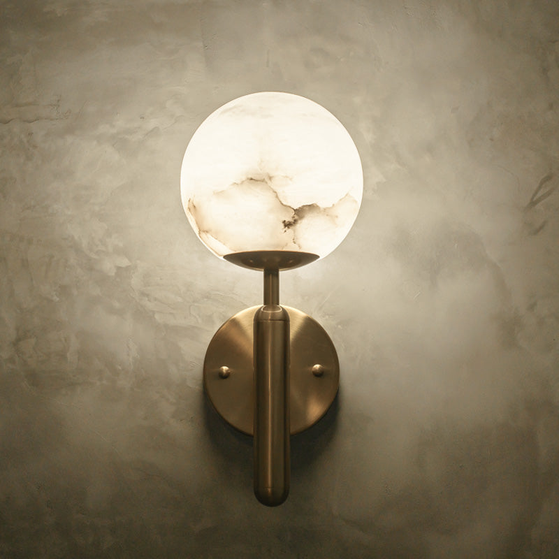 Aurora Alabaster Global Wall Light, Bedroom Wall Light front view