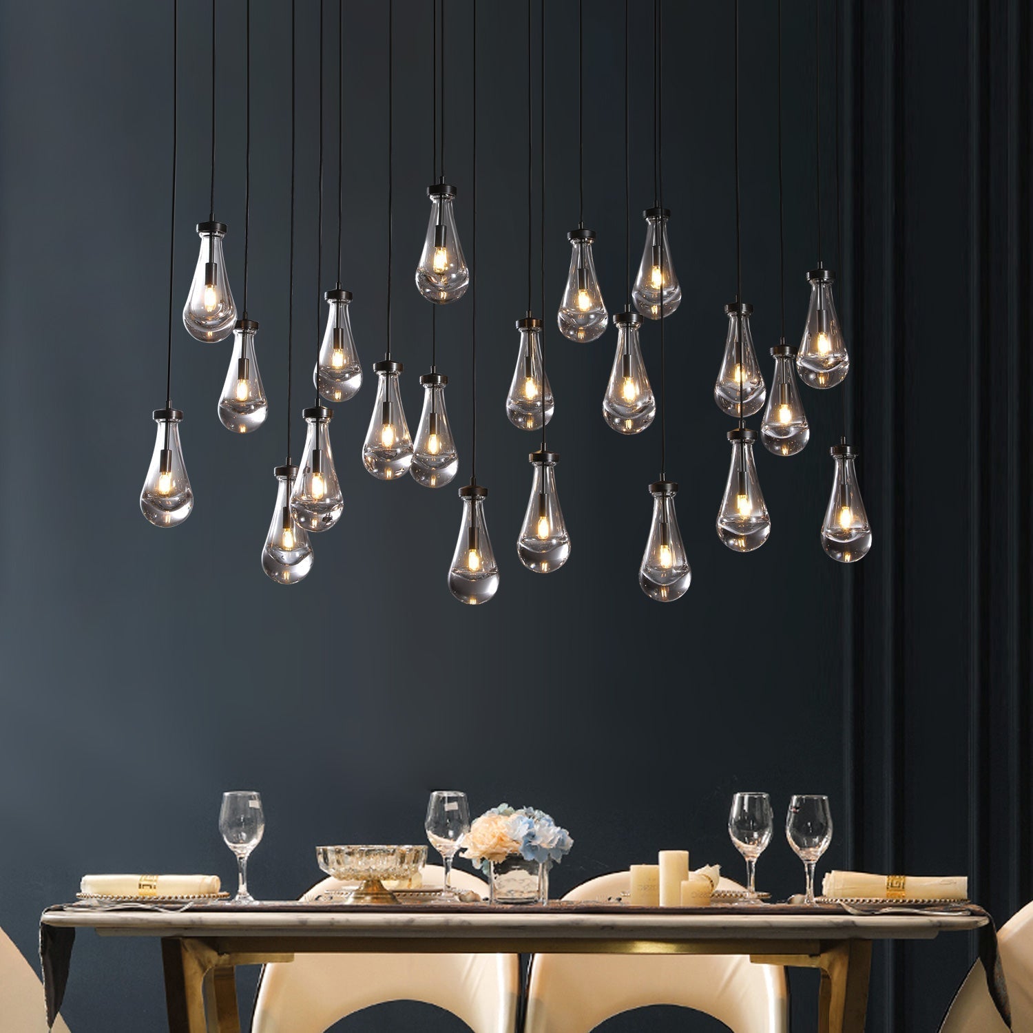 Raindrops Rectangular Chandelier 72" - detail 18
