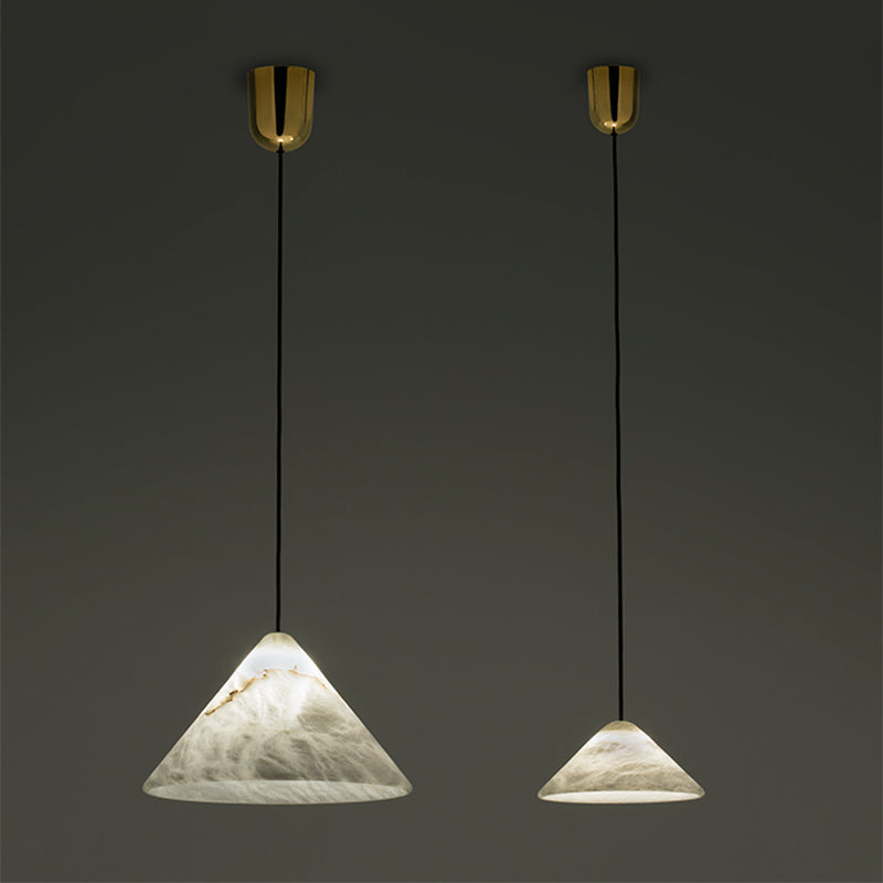 Modern Alabaster Kitchen Island Pendant Light front view