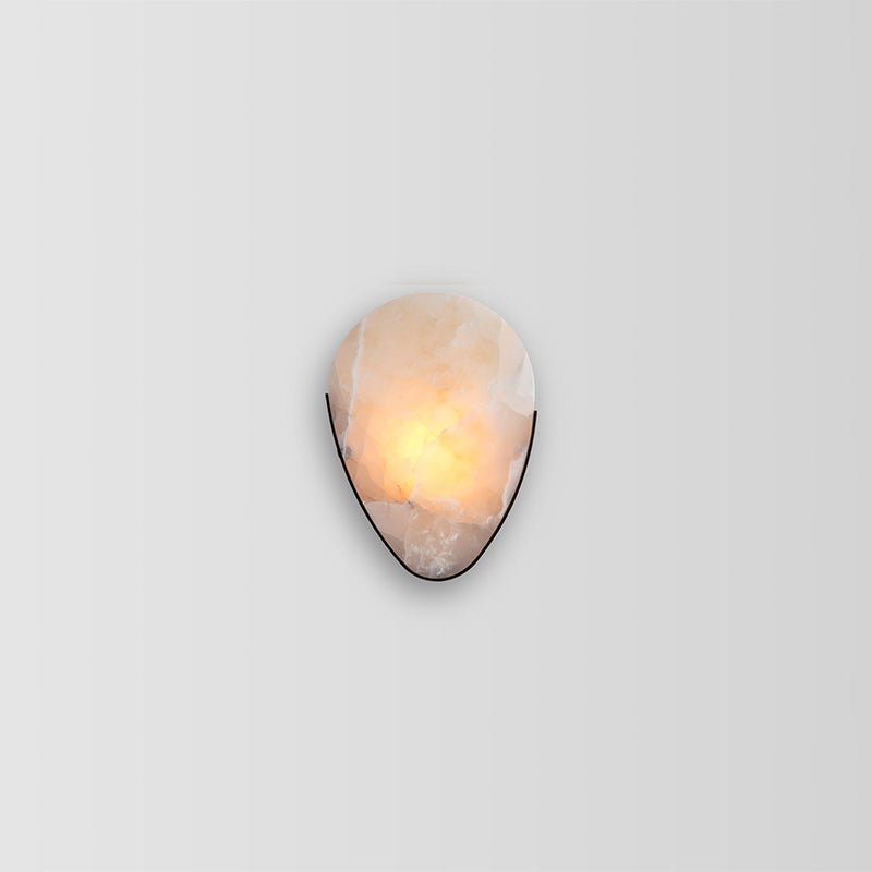Sophia Contemporary Minimalist Alabaster Wall Sconce front view