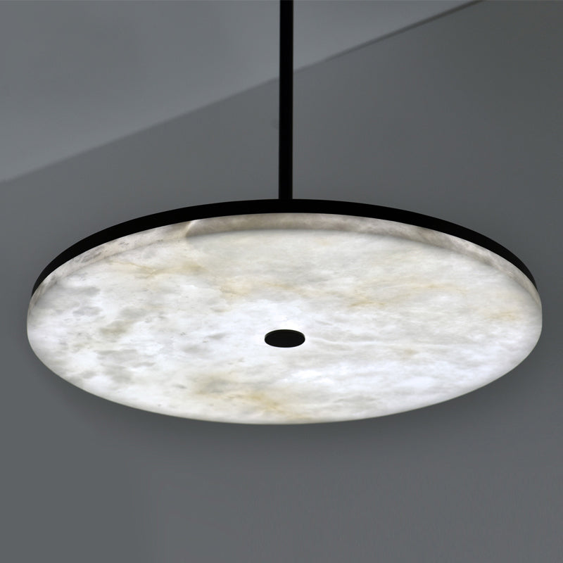 Seraphina Luxurious Contemporary Alabaster Pendant Light for Living and Dining Spaces angled view