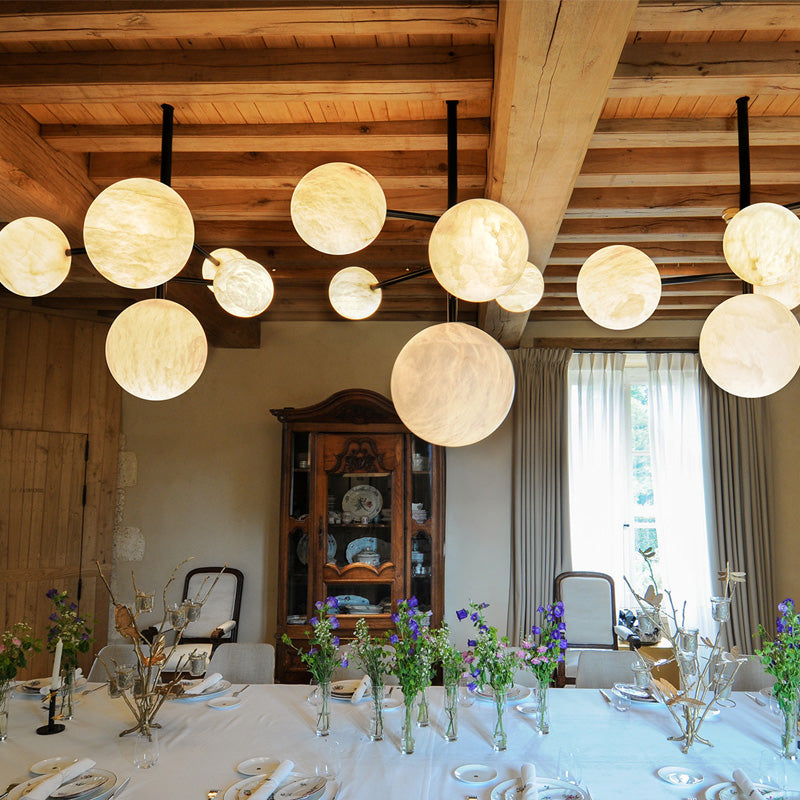 Evelyn Sphere Delight - Modern Artistic Alabaster Pendant Light main view
