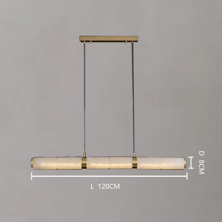 Alabaster Modern Linear Chandelier detail view