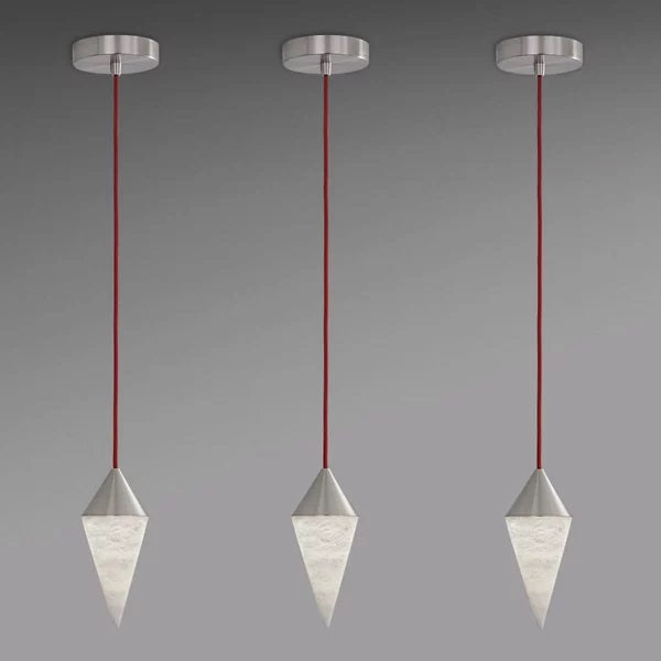 Serena Contemporary Alabaster Cone Pendant, Simple Pendant Light angled view