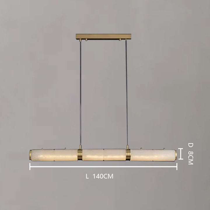 Alabaster Modern Linear Chandelier detail view