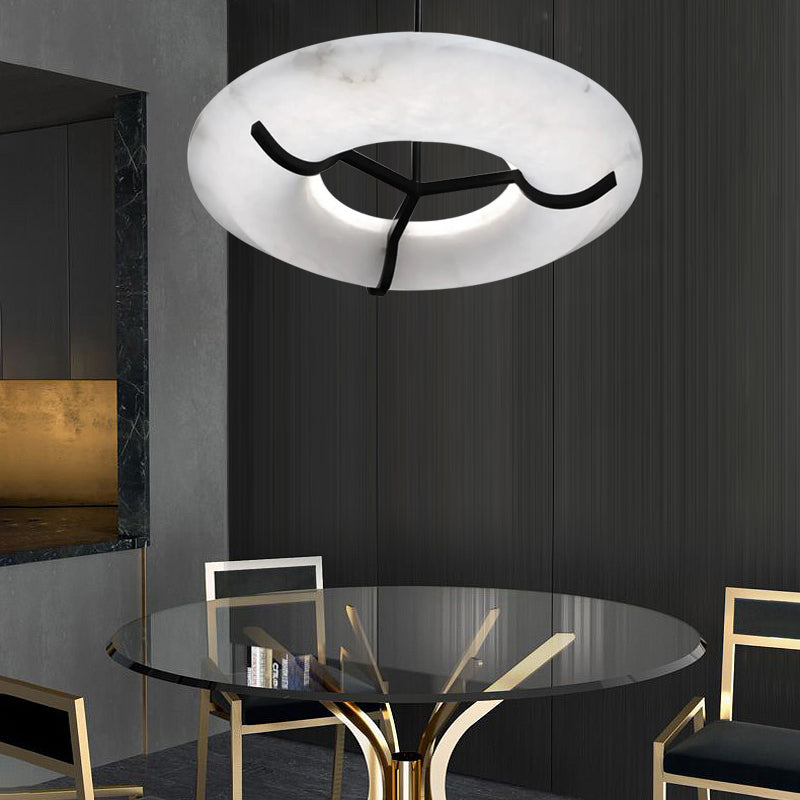 Round Alabaster Dining Room Chandelier front view