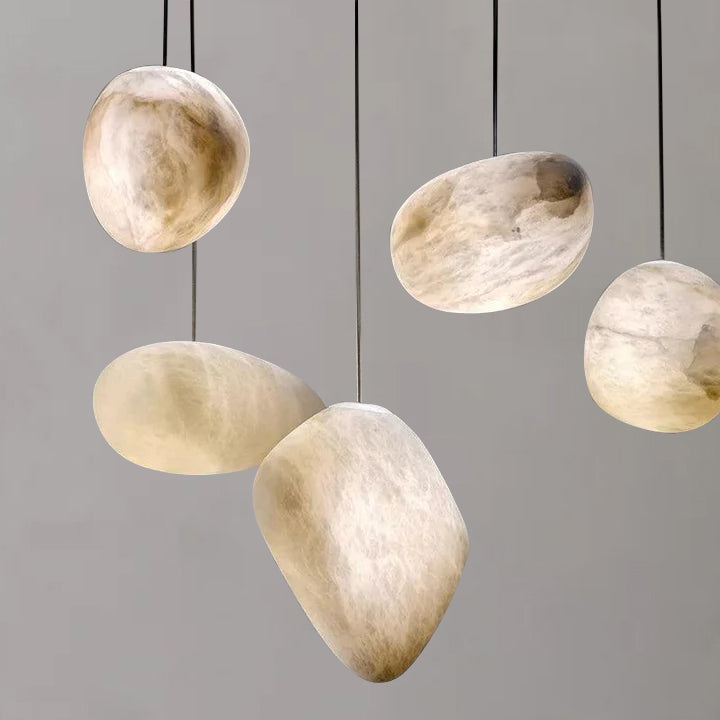 Alabaster Natural Stone Pendant, Creative Pendant Light front view