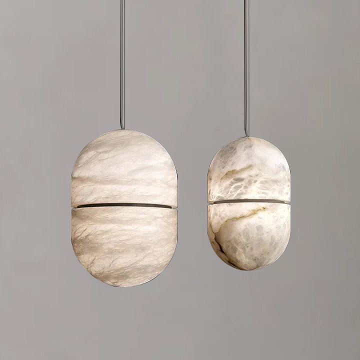 Alabaster Symmetry Pendant Light, Island Mini Pendant Light angled view