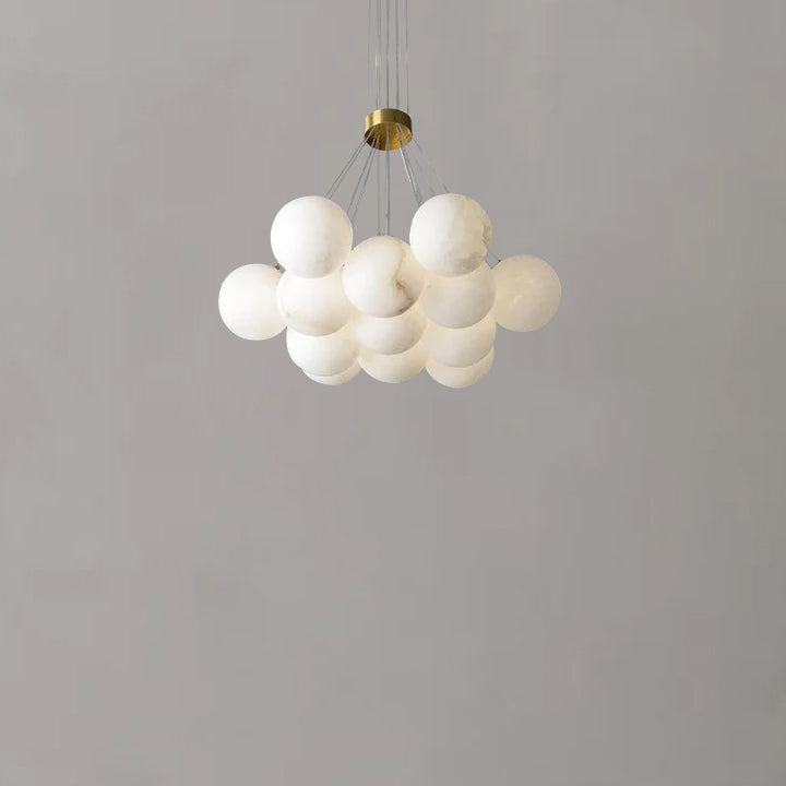 Alabaster Globe Art Pendant Light detail view