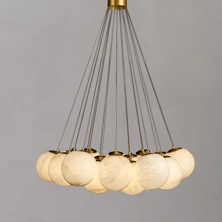 Alabaster Globe Art Pendant Light detail view
