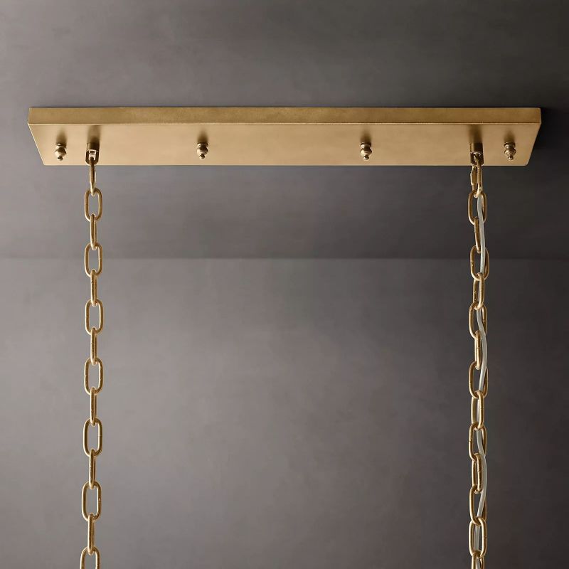 1920S Odeon Rectangular Chandelier 40 inch detail view