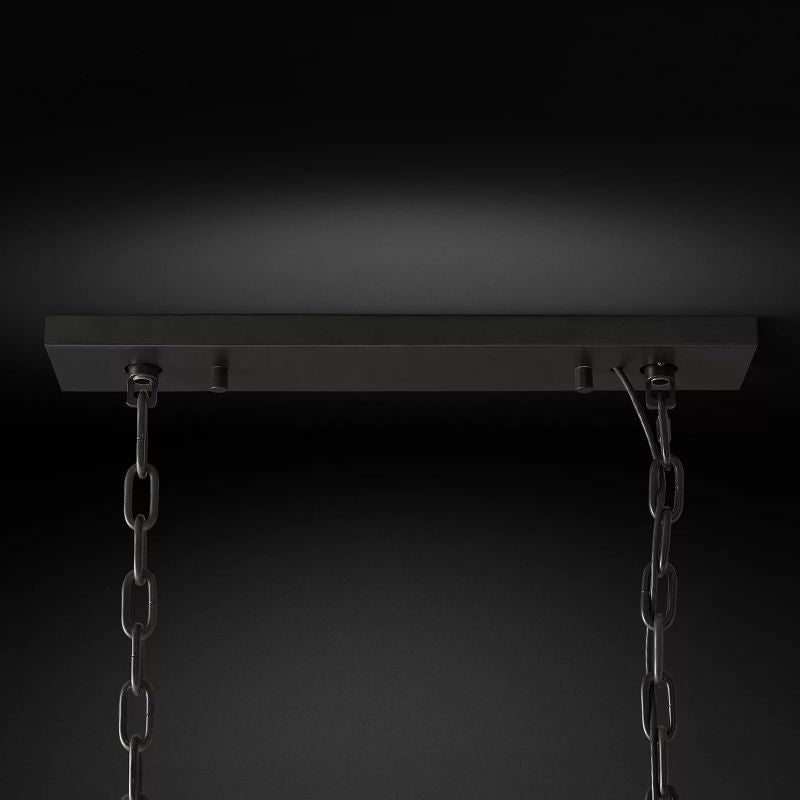 1920S Odeon Rectangular Chandelier 40 inch detail view