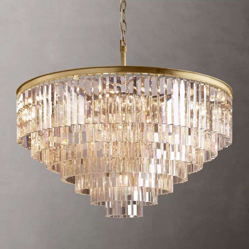 1920S Odeon Round Chandelier 44 inch front view