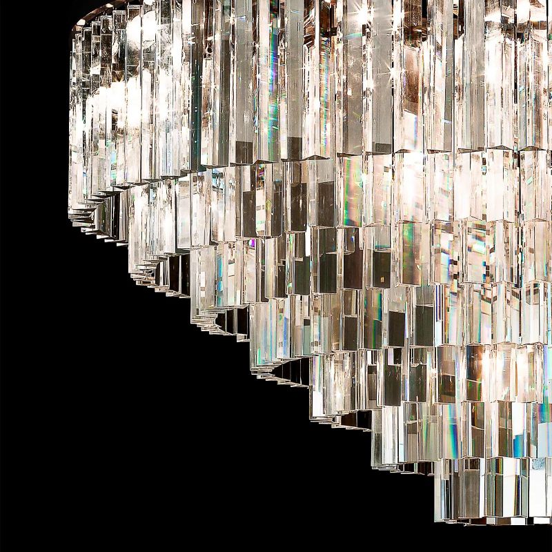 1920S Odeon Round Chandelier 44 inch detail view