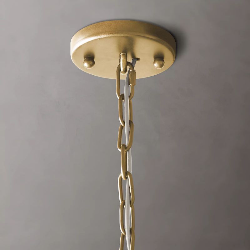 1920S Odeon Square Chandelier 22 inch detail view