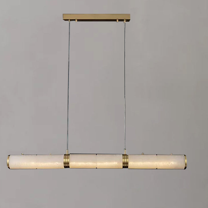 Alabaster Modern Linear Chandelier detail view