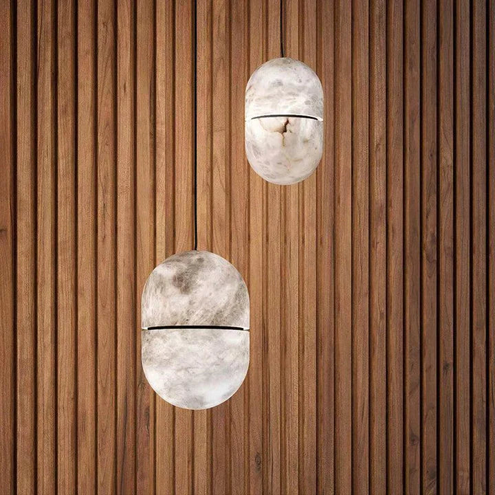 Alabaster Symmetry Pendant Light, Island Mini Pendant Light front view
