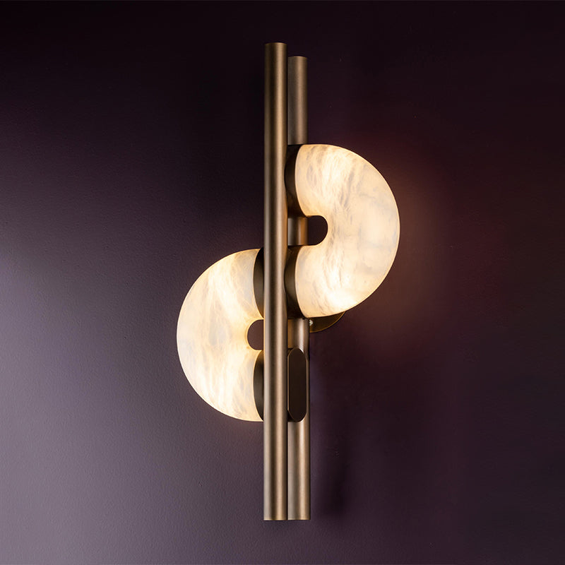 Alabaster Global Wall Light, Bedroom Wall Light angled view