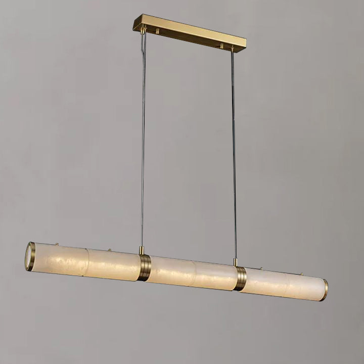 Alabaster Modern Linear Chandelier detail view