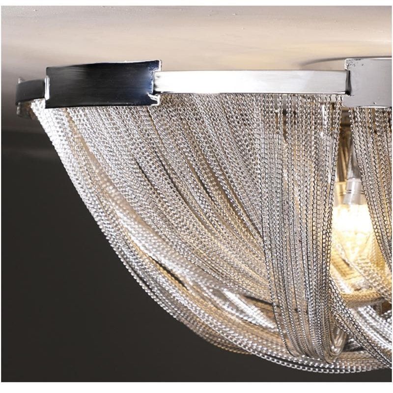 Alisa Luxury Aluminum Chain Tassel Flushmount - detail 4