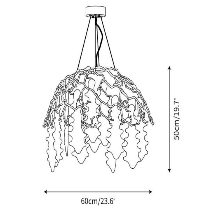 Aqua Dome Glass Branch Chandelier - detail 14
