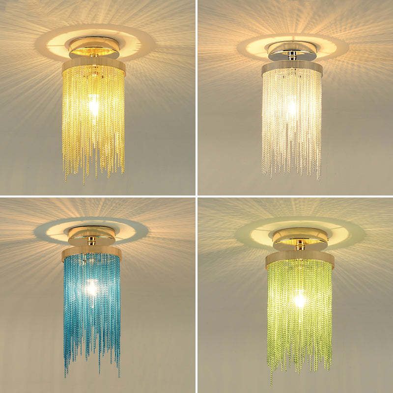 Tassel aluminum ceiling light shown in four colors