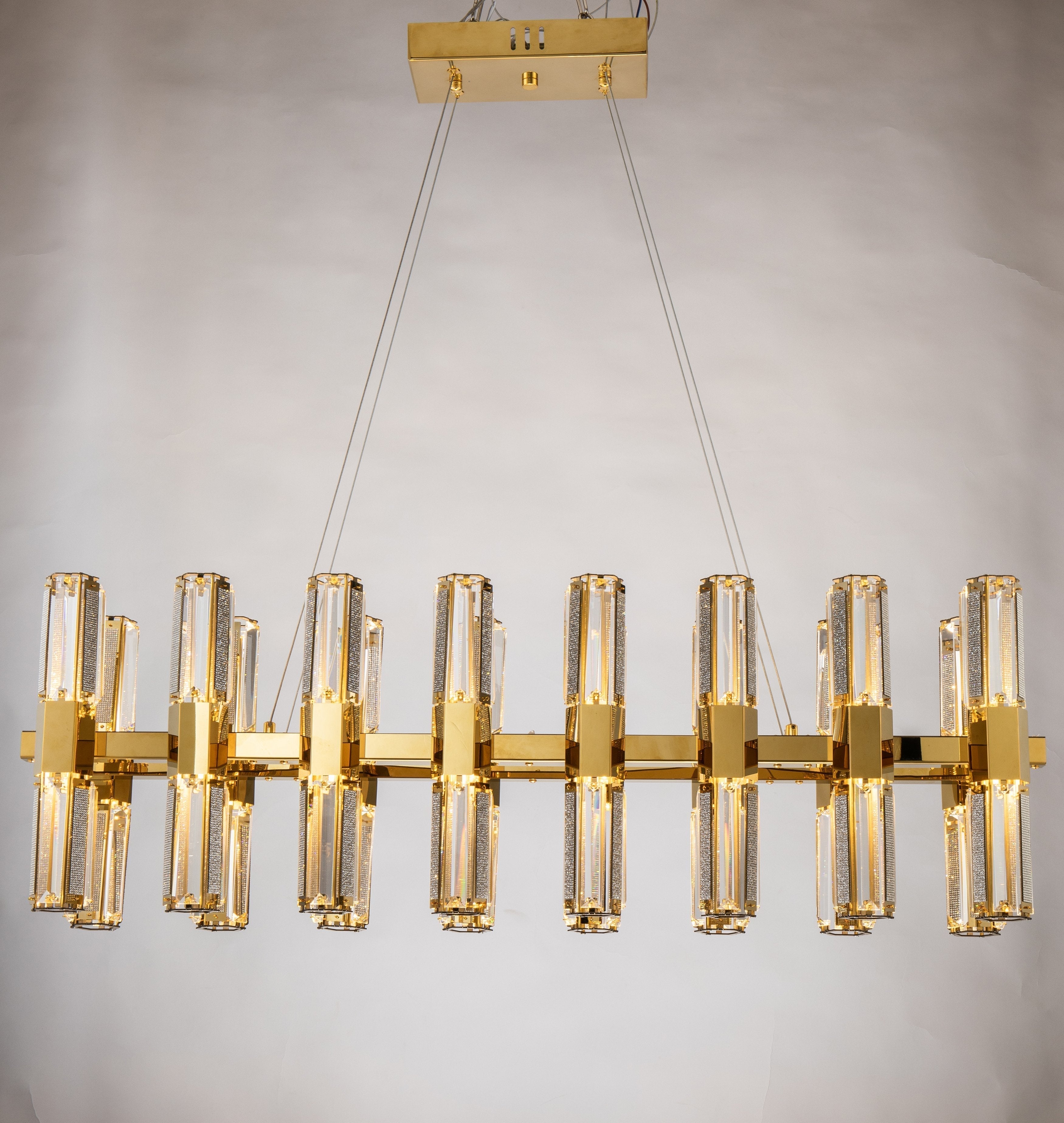 Olivia Rectangular / Linear Crystal Led Chandelier - detail 3