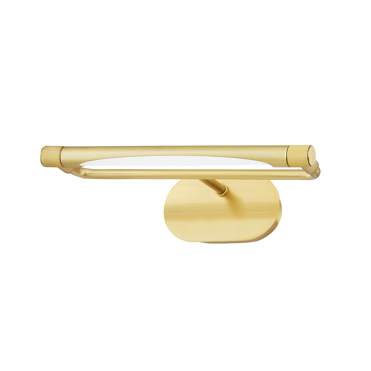 13-inch LED picture light with a gold-tone finish and oval backplate