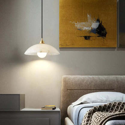 Alabaster Dome Pendant Light, Hanging Light For Living Room