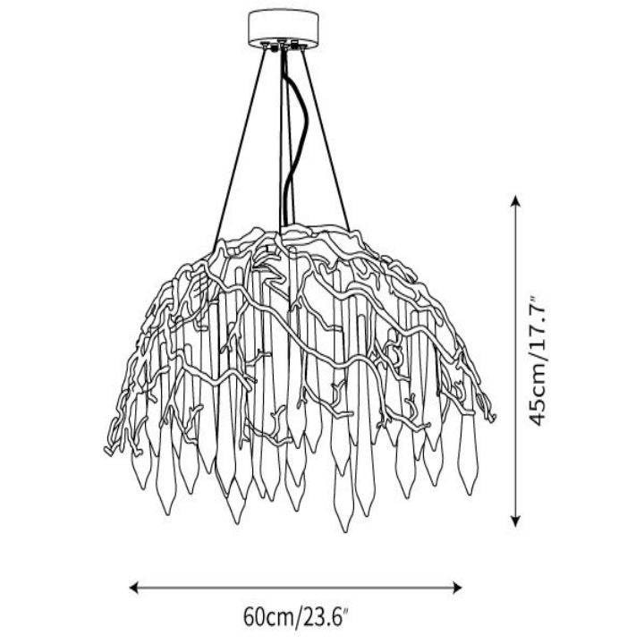 Aqua Dome Glass Branch Chandelier - detail 11
