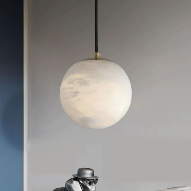 Alabaster Ball Pendant Light - detail 3